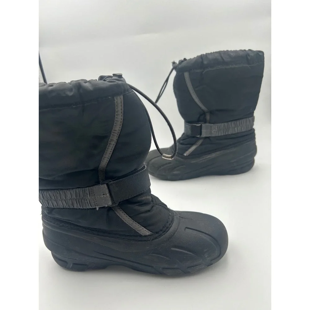 Sorel Yoot Pac Nylon Black Winter Snow Boots Kids Size 3‎ NY1965-016 Waterproof